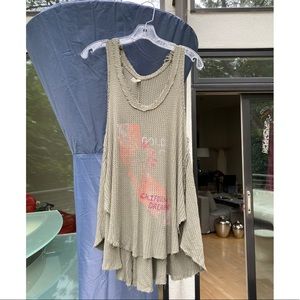 Free People California Dreamin Waffle Knit Tank